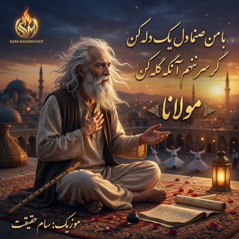 با من صنما دل یک دله کن گر سر ننهم آنگه گله کن